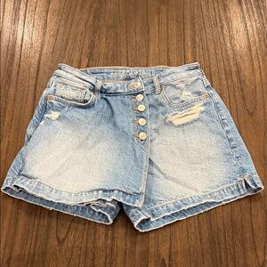 American Eagle Outfitters Light Wash Denim Button-Front Shorts